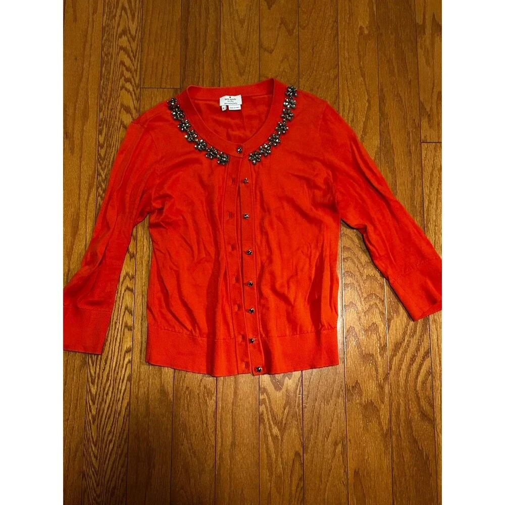 Kate Spade Women’s Jeweled Button Up Cardigan Size S